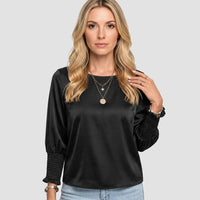 Minimalistische Blouse met Lange Mouwen en Losse Pasvorm