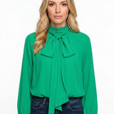Elegante Blouse met Strikdetail en Losse Pasvorm