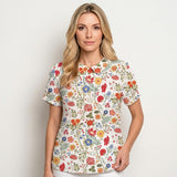 Luchtige Bloemen Blouse met Korte Mouwen