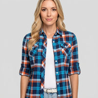 Geruite Blouse met Lange Mouwen en Casual Stijl