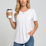 Casual T-shirt met Ronde Hals en Losse Pasvorm