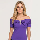 Elegante Top met Strikdetail en Off Shoulder Look