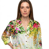 Artistieke Blouse met Bloemenprint en Losse Pasvorm