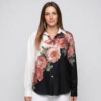 Artistieke Blouse met Bloemenprint en Losse Pasvorm