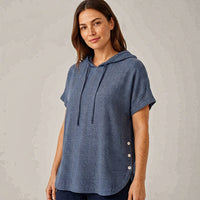 Losvallende Tuniek Top met Korte Mouwen