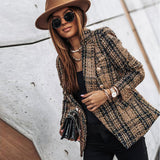 Celestine | Grofgebreide Blazer met Ruitpatroon