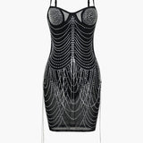 Celeste | Strass-verziend Mesh-Minikleed – Glitterende glamour voor onvergetelijke nachten