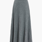 Gerlinde | Ruim vallende gebreide midi-rok met plissé-vouwen en elastische tailleband