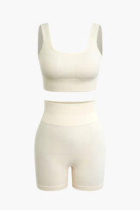 Elaine | Naadloos Sportset met Crop-Top & Yoga Shorts
