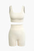 Elaine | Naadloos Sportset met Crop-Top & Yoga Shorts