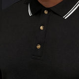 Premium Polo met Structuur en Contrast Details