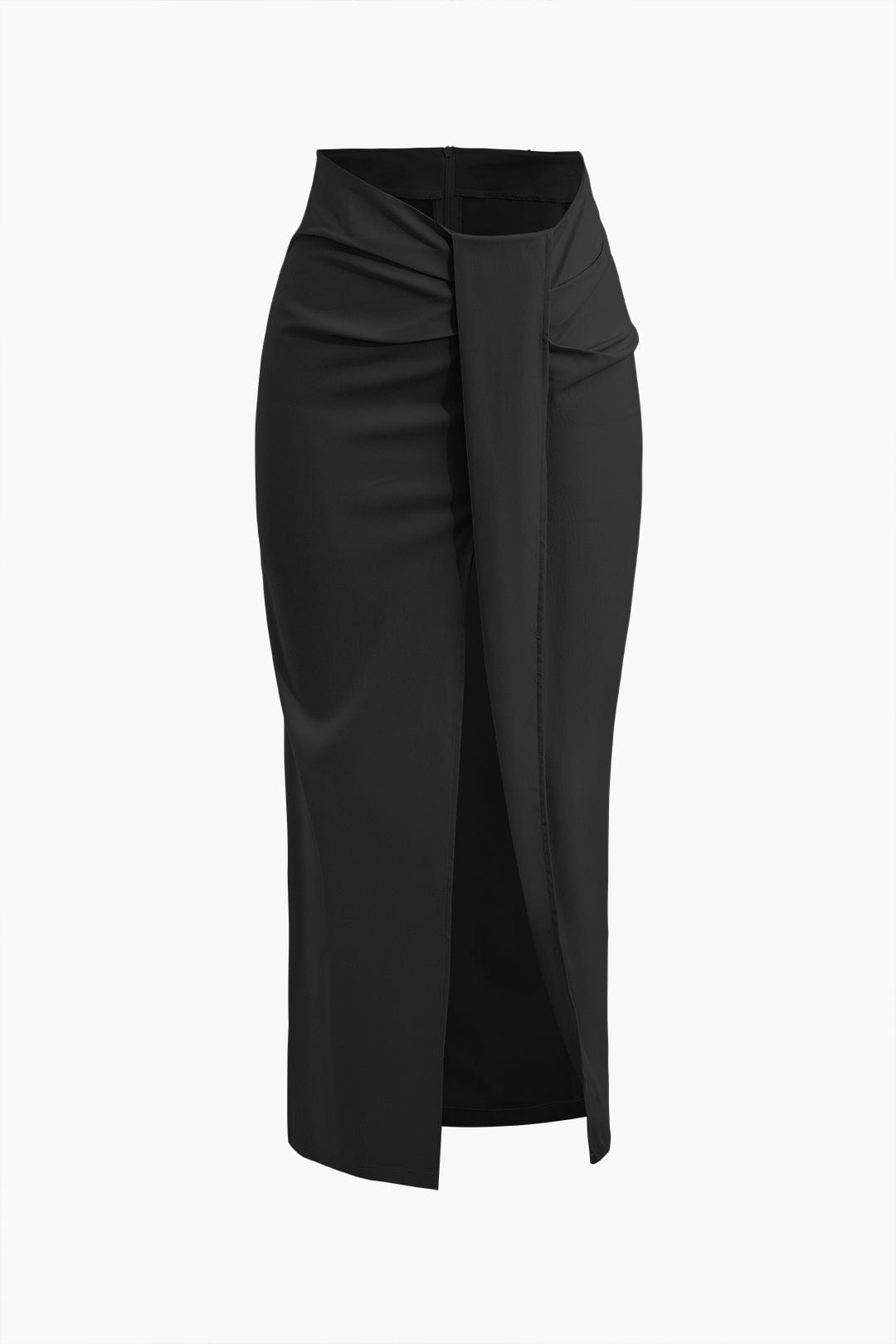Fridoline | Elegante Midirok met Wickeloptiek, Drapering en Hoge Split
