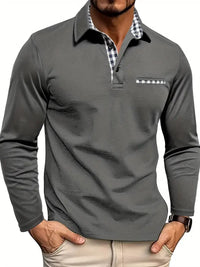 Heren Polo Lange Mouw Knopen Casual Stijl