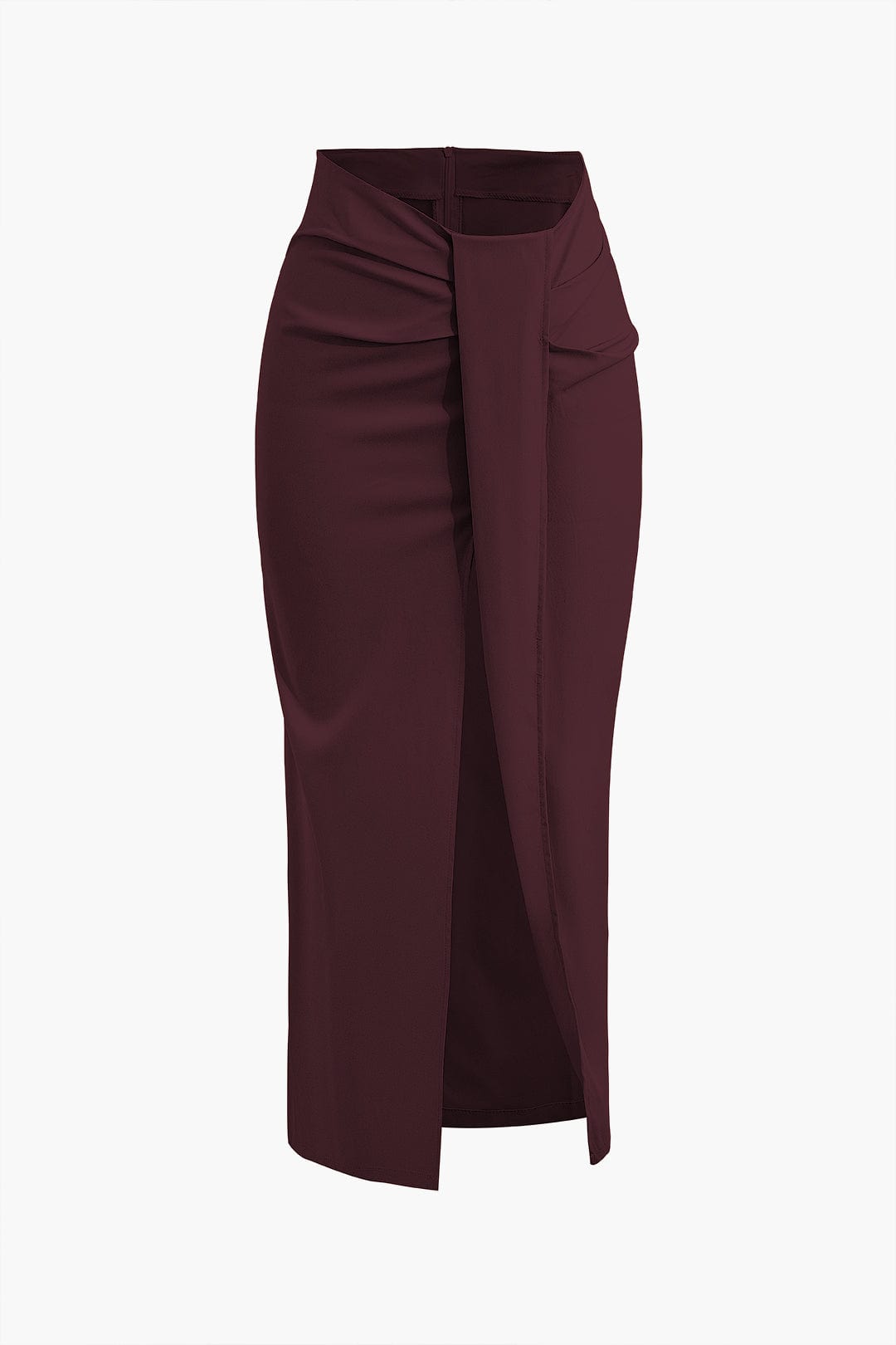 Fridoline | Elegante Midirok met Wickeloptiek, Drapering en Hoge Split