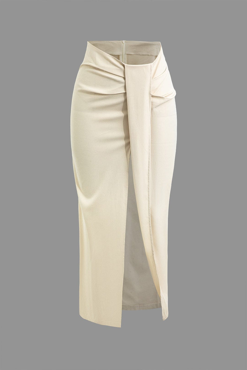 Fridoline | Elegante Midirok met Wickeloptiek, Drapering en Hoge Split