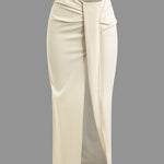 Fridoline | Elegante Midirok met Wickeloptiek, Drapering en Hoge Split