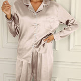 Amber-Louise™ Luxe Satijnen Dames Pyjama Set