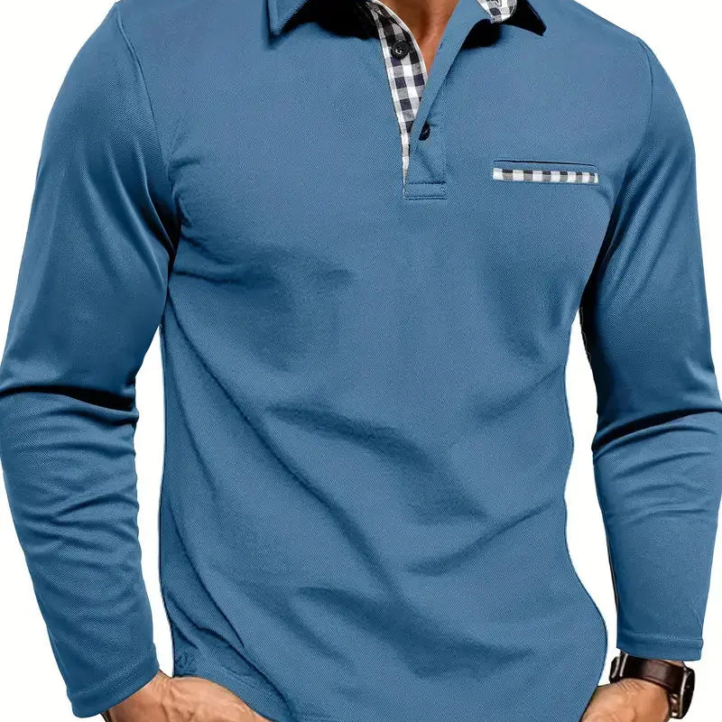 Heren Polo Lange Mouw Casual Stretch Comfort