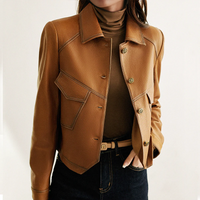 Laura™ Elegante cropped leren jas