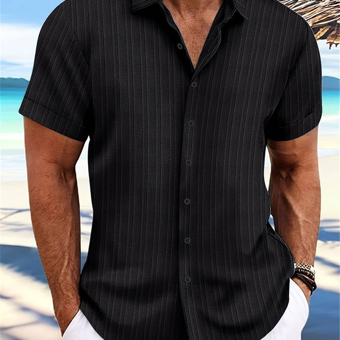 Owen | Relaxed Fit Gestreept Korte Mouwen Zomerhemd