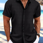 Owen | Relaxed Fit Gestreept Korte Mouwen Zomerhemd