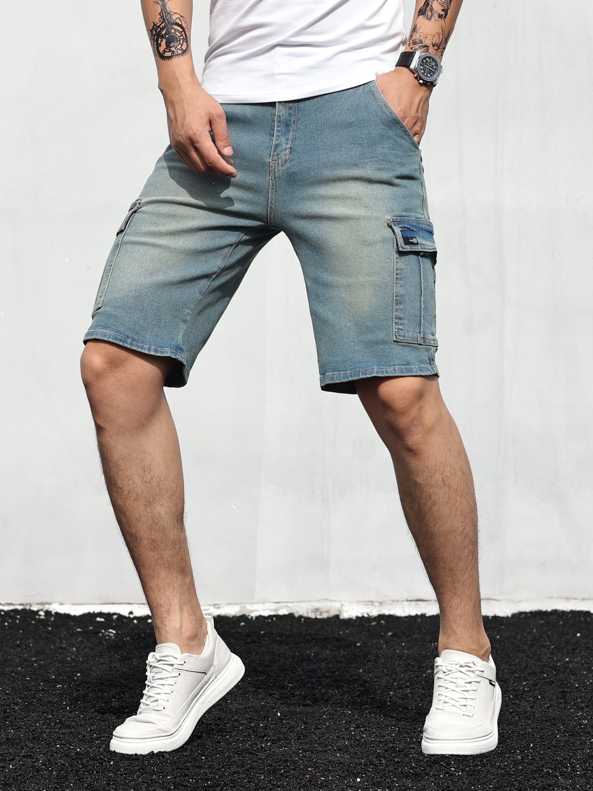 Giel™ Heren Denim Cargo Shorts