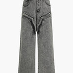 Lara | Broeken met wijde pijpen en asymmetrische details