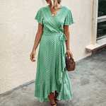 Gebloemd Wikkeljurk met V-hals & Ruffles – Zomerachtig & Elegant