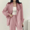 Athena | Effen Blazer- en Rechte Pantalon Set voor Dames