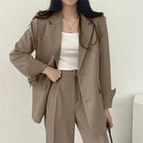 Athena | Effen Blazer- en Rechte Pantalon Set voor Dames