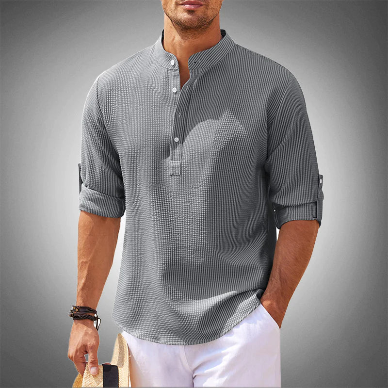 Geert™ Casual Henley Shirt met 3/4 Mouwen