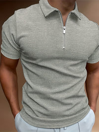 Heren Polo Korte Mouw Rits Modern Fit