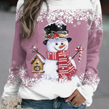 Vrouwen Snowman Kerst Sweatshirt | Zachte Voel en Feestelijke Winterstijl