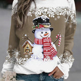 Vrouwen Snowman Kerst Sweatshirt | Zachte Voel en Feestelijke Winterstijl