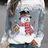 Vrouwen Snowman Kerst Sweatshirt | Zachte Voel en Feestelijke Winterstijl