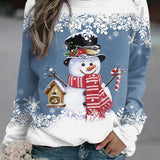 Vrouwen Snowman Kerst Sweatshirt | Zachte Voel en Feestelijke Winterstijl