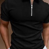 Heren Polo Rits Korte Mouw Modern Comfort