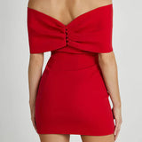 Elly | Off-shoulder Minikleed met Strikdetail