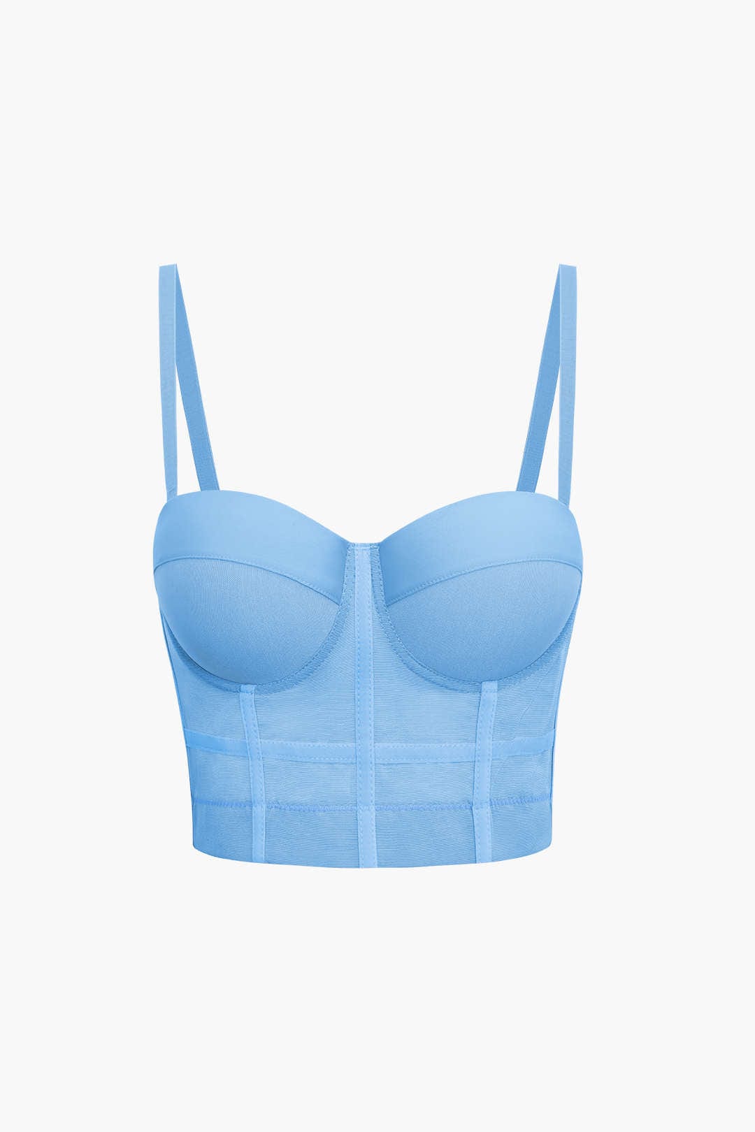 Ida | Figuuraccentuerende Bustier-top met Beugelcups en Transparante Mesh-Structuur