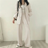 Athena | Effen Blazer- en Rechte Pantalon Set voor Dames