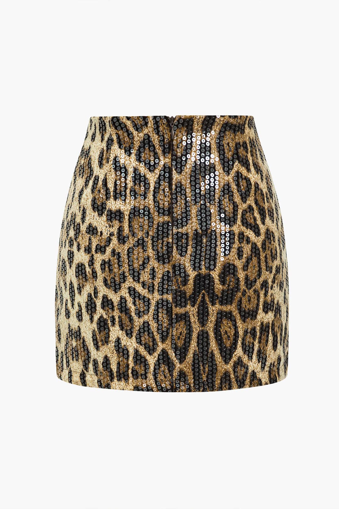 Lunaria | Glamoureuze Pailletten Minirok met opvallende Luipaardprint
