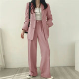 Athena | Effen Blazer- en Rechte Pantalon Set voor Dames