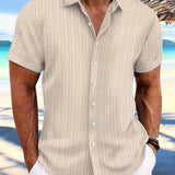 Owen | Relaxed Fit Gestreept Korte Mouwen Zomerhemd