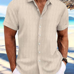 Owen | Relaxed Fit Gestreept Korte Mouwen Zomerhemd