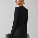 Sofia | Elegante Minidress met Veerdetails