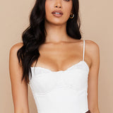 Eliza | Stijlvolle Witte Bustier-Top met Dunne Bandjes