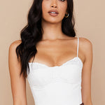 Eliza | Stijlvolle Witte Bustier-Top met Dunne Bandjes