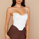 Eliza | Stijlvolle Witte Bustier-Top met Dunne Bandjes