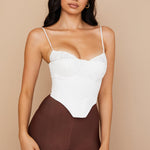 Eliza | Stijlvolle Witte Bustier-Top met Dunne Bandjes