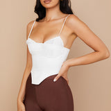 Eliza | Stijlvolle Witte Bustier-Top met Dunne Bandjes